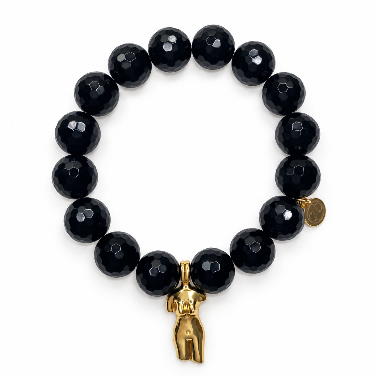 Black Onyx with Body Silhouette Pendant on white studio background