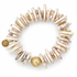 White Magnesite Slices with Hammered Gold Accent on white studio background