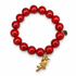 Red Howlite with Gold Enchanted Rose on white studio background