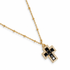 Black Pavé Mini Cross Necklace studio photo
