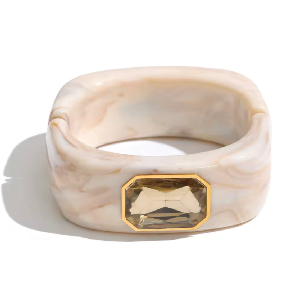 Isabella  Champagne Acrylic Bangle