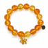 Citrine with Amber Glass Daisy Pendant on white studio background
