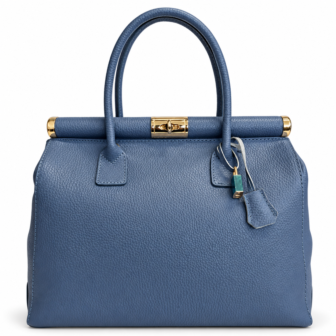 Caterina Denim Blue Leather Handbag - Oriana LaMarca Designs