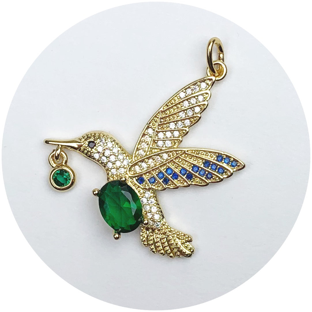 Emerald Hummingbird Pendant
