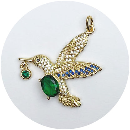 Emerald Hummingbird Pendant