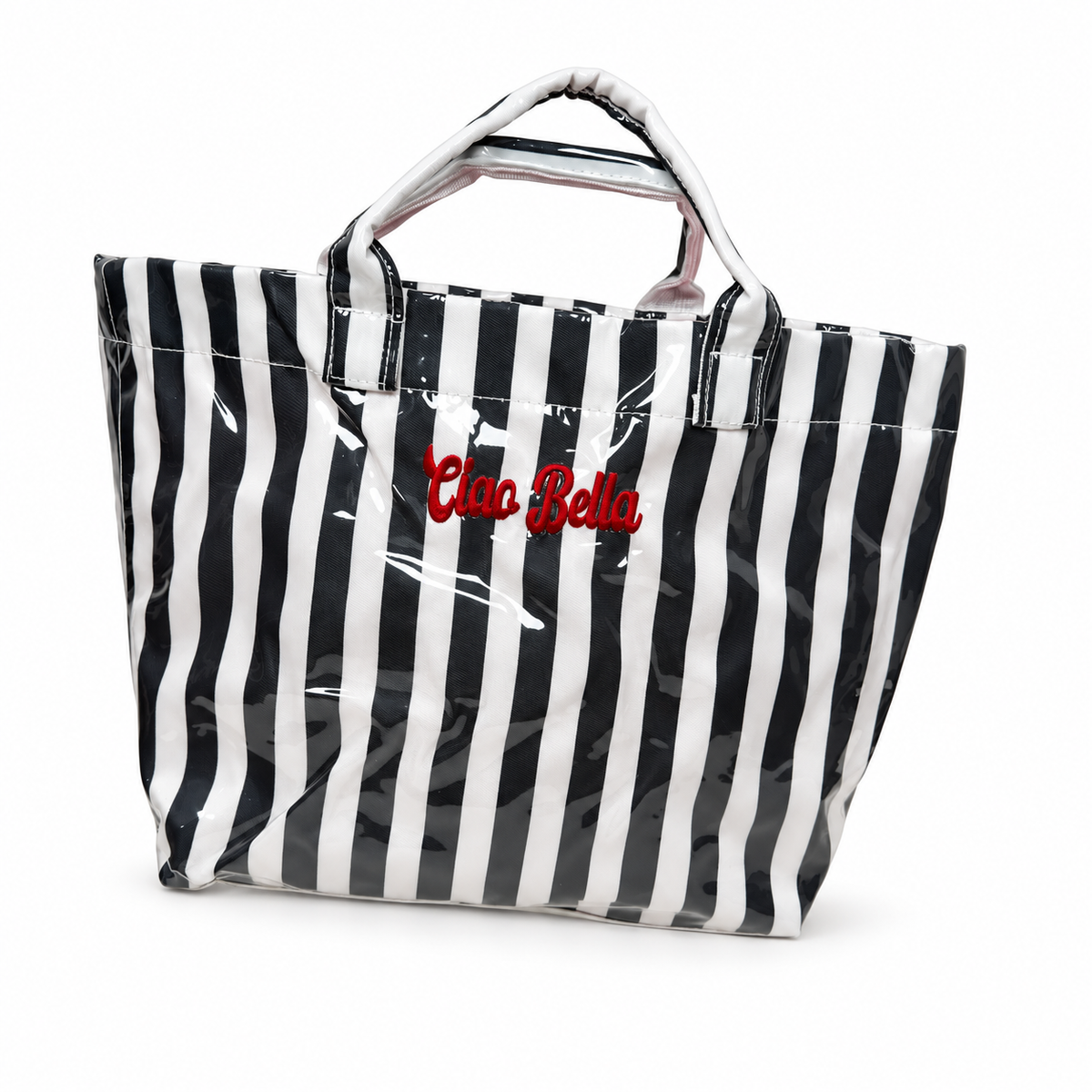 Ciao Bella Black/White Striped Waterproof Tote - Oriana LaMarca Designs