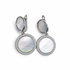 Molten Mother of Pearl with Silver Pavé Disc Earring - Oriana LaMarca Designs