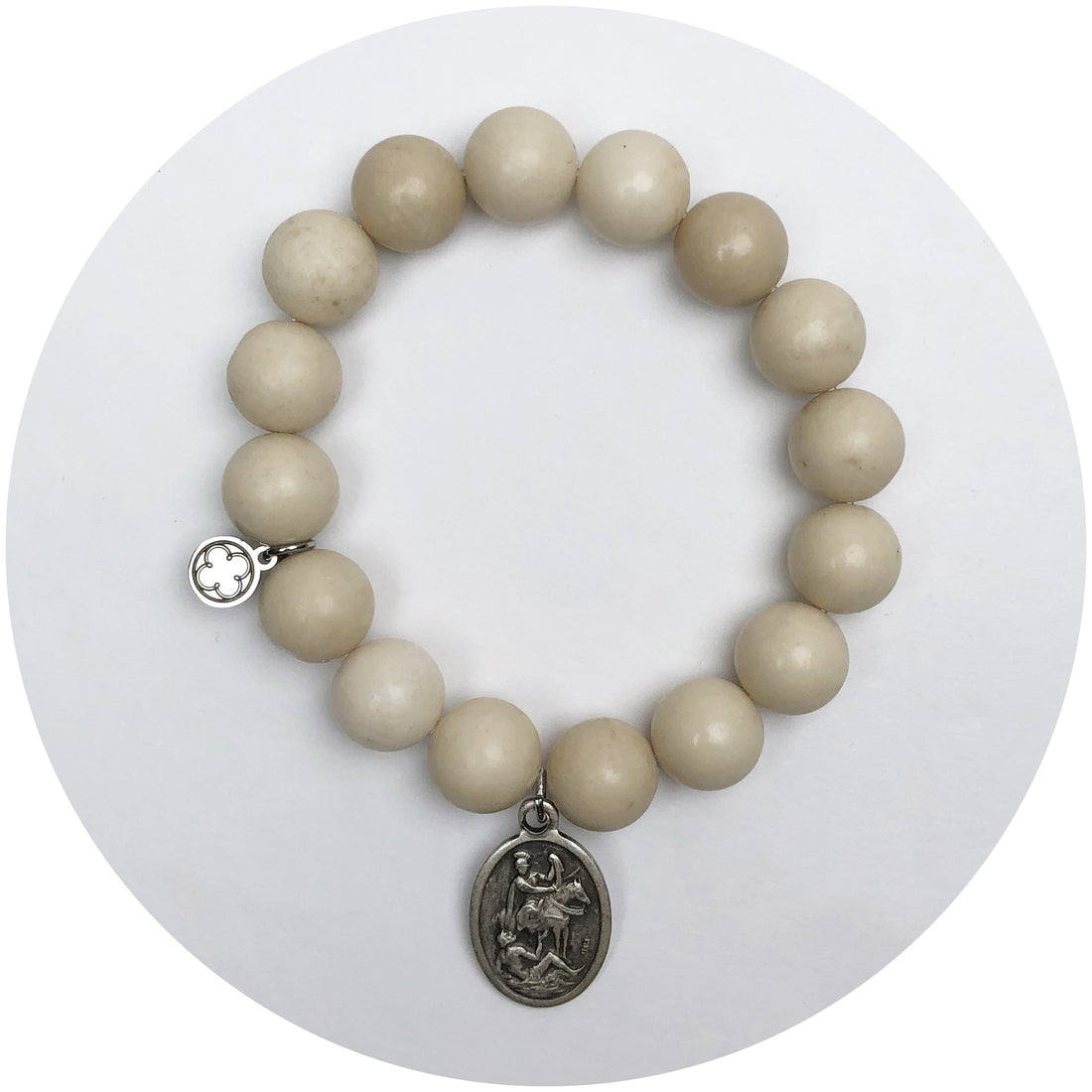 Sand Riverstone with Saint George Pendant