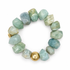 Aquamarine Nugget with Hammered Gold Accent on white studio background