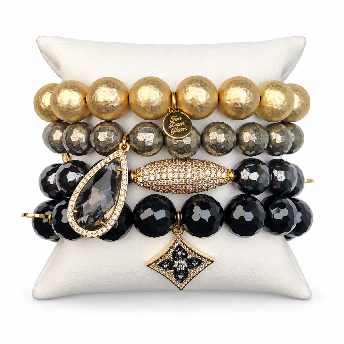 Too Dam Glam Armparty on white studio background