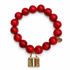 Red Howlite with Italian Luggage Pendant on white studio background
