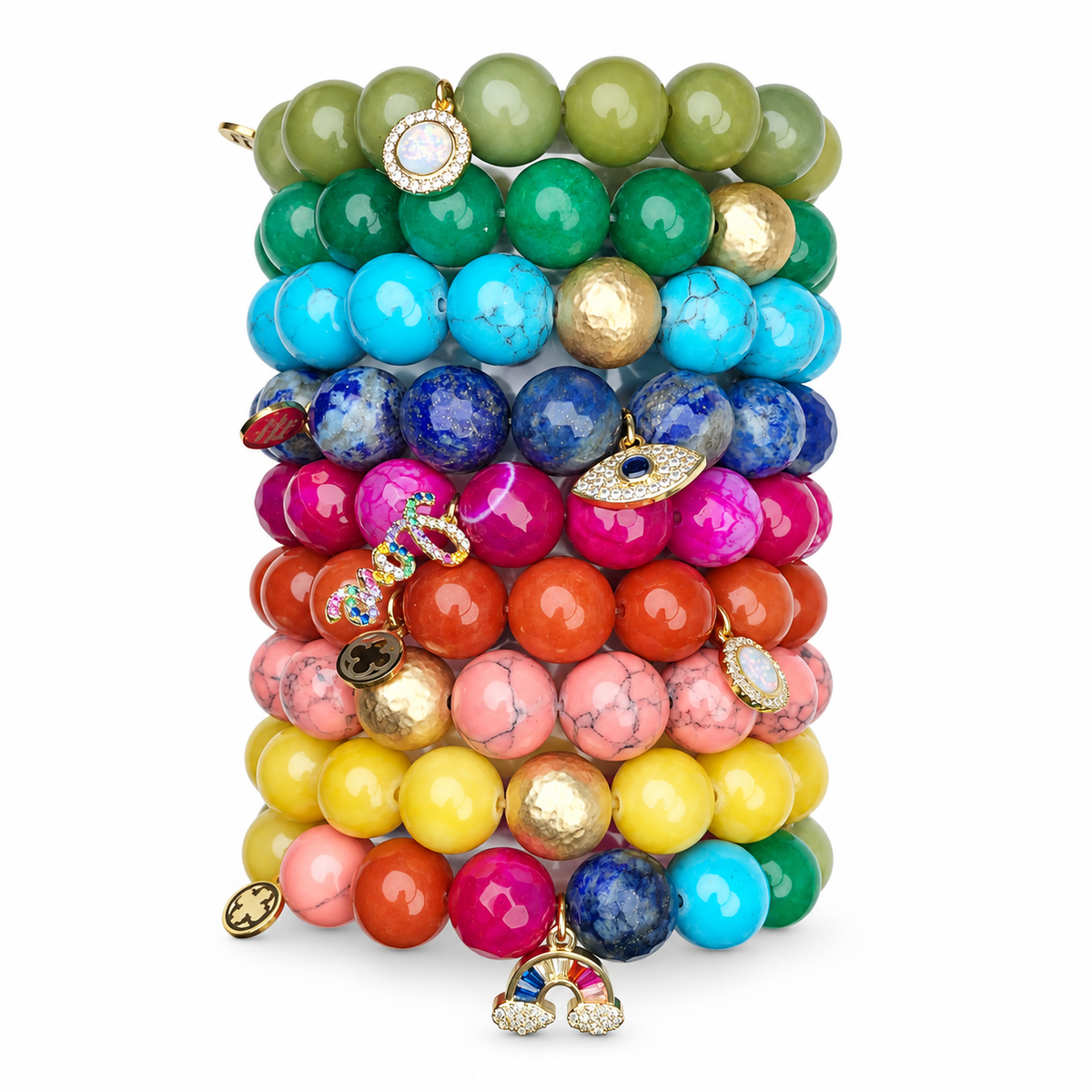 Taste the Rainbow Armparty on white studio background