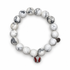 White Howlite with Pavé Softball Pendant on white studio background