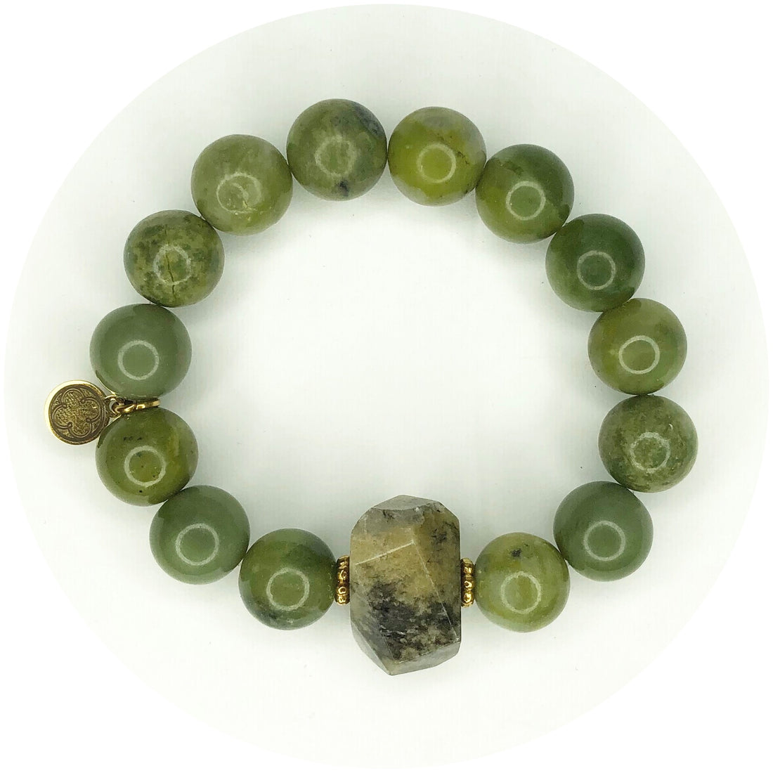 Dark Matcha Jade with Forest Moss Stone Nugget