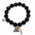 Black Onyx with Graduation Cap & Tassel Pendant on white studio background
