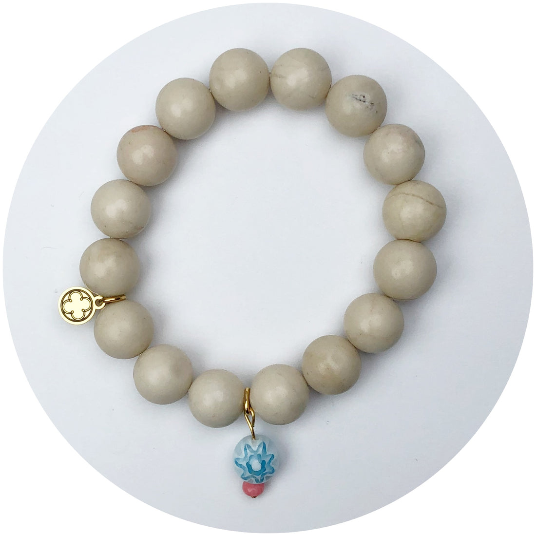 Cinnamon Jade with Spring Millefiore Pendant