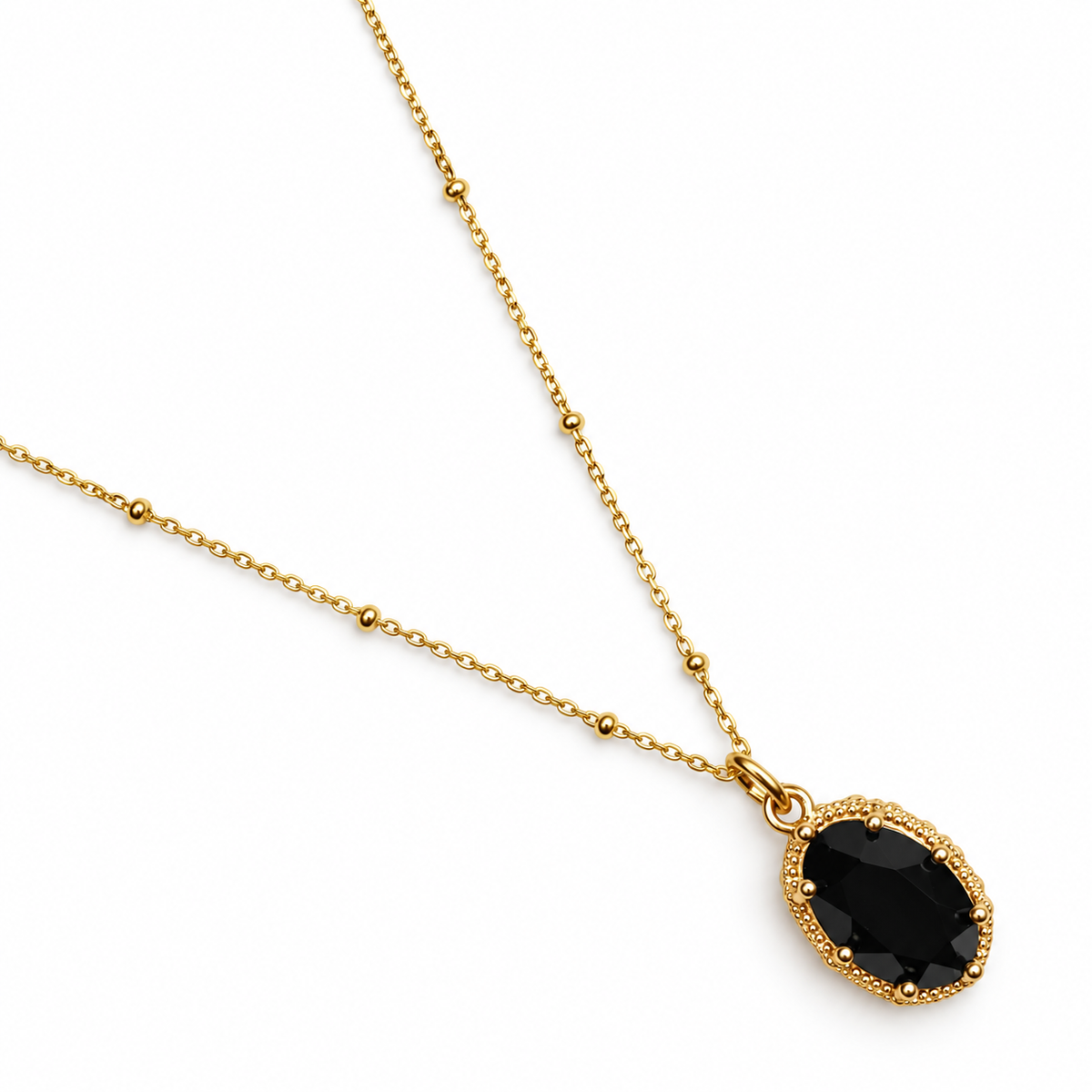 Black Hidden Gem Necklace studio photo