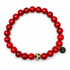 "Joe Barone Foundation" Mens Red Howlite with Pavé Soccer Ball on white studio background