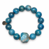 Blue Apatite with Blue Apatite Nugget Rock Candy on white studio background