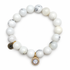 White Opal with Pavé Opal Round Pendant on white studio background