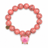 Coral Pink Howlite with "Be Mine" Candy Heart Pendant on white studio background