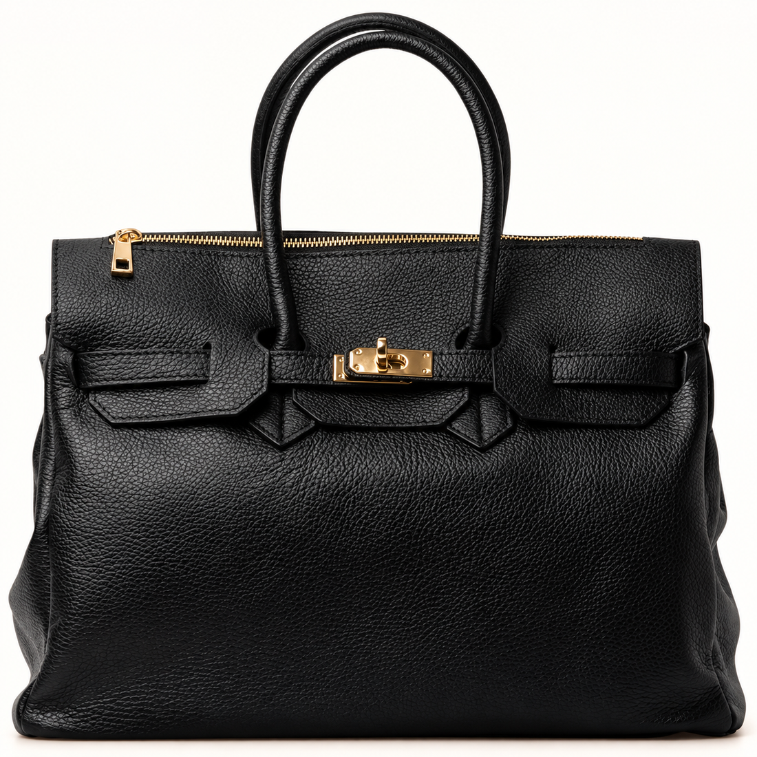 Monica Black Leather Handbag - Oriana LaMarca Designs