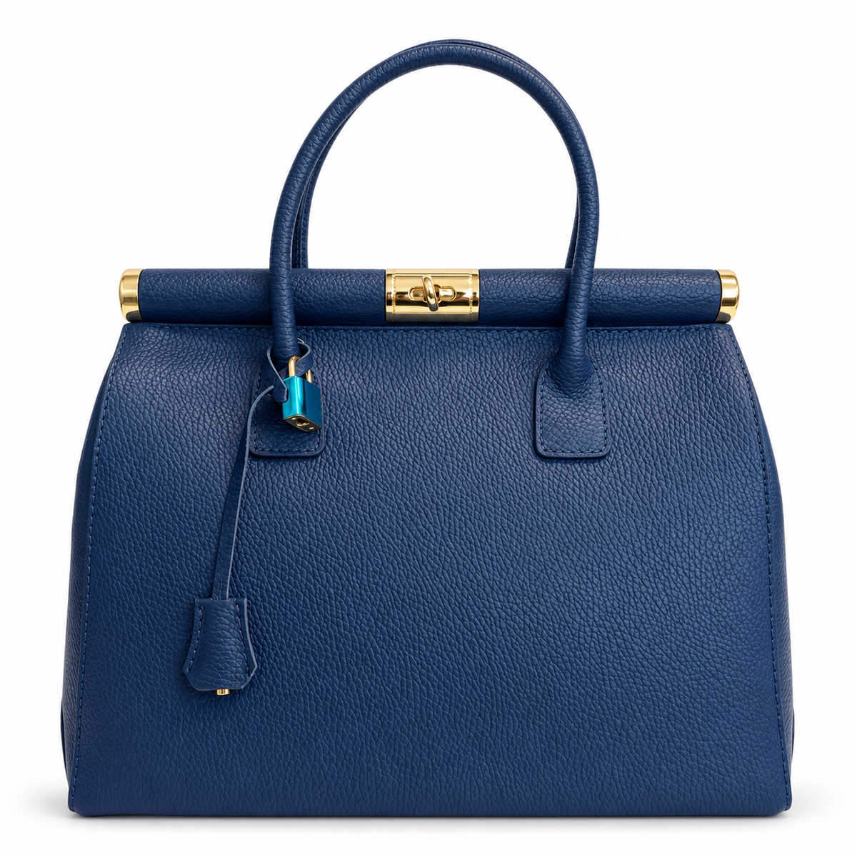 Caterina Neptune Blue Leather Handbag - Oriana LaMarca Designs