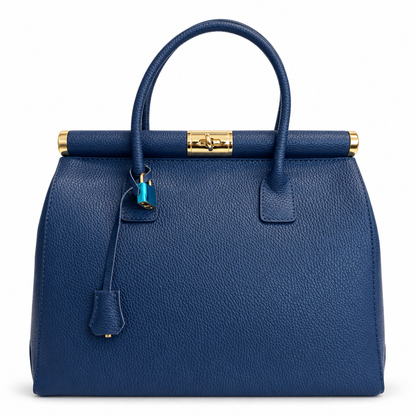 Caterina Neptune Blue Leather Handbag - Oriana LaMarca Designs