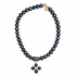 Perla Grande Peacock Pearl with Peacock Pearl Maltese Cross Necklace studio photo