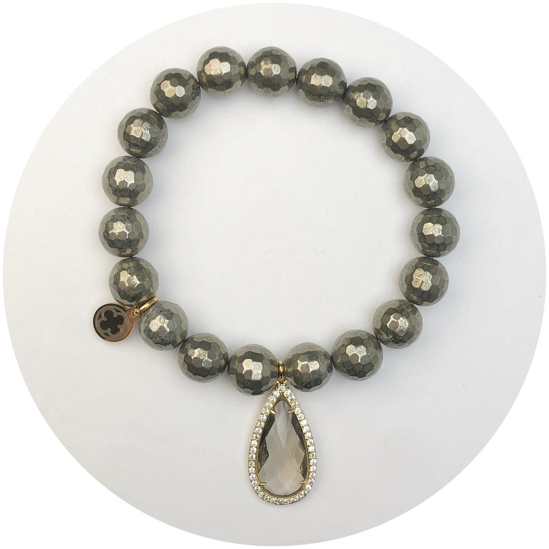 Pyrite with Pavé Topaz Crystal Point Pendant