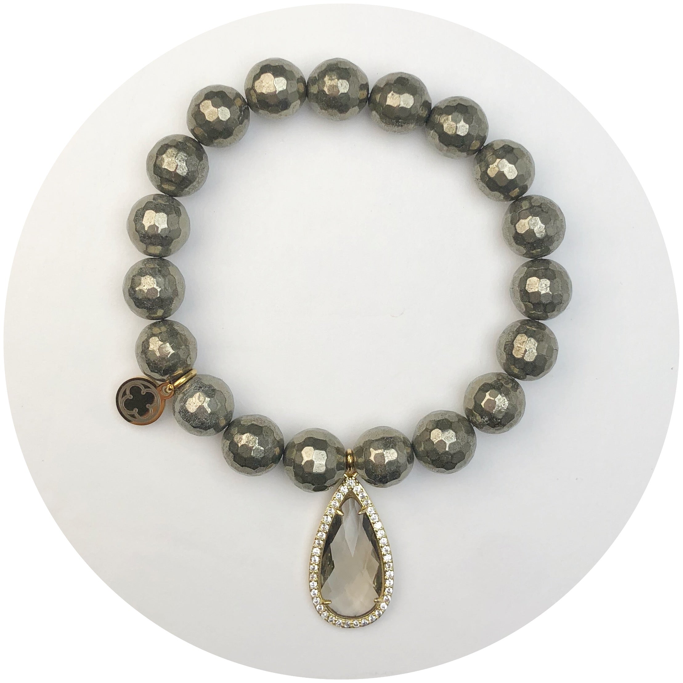 Pyrite with Pavé Topaz Crystal Point Pendant