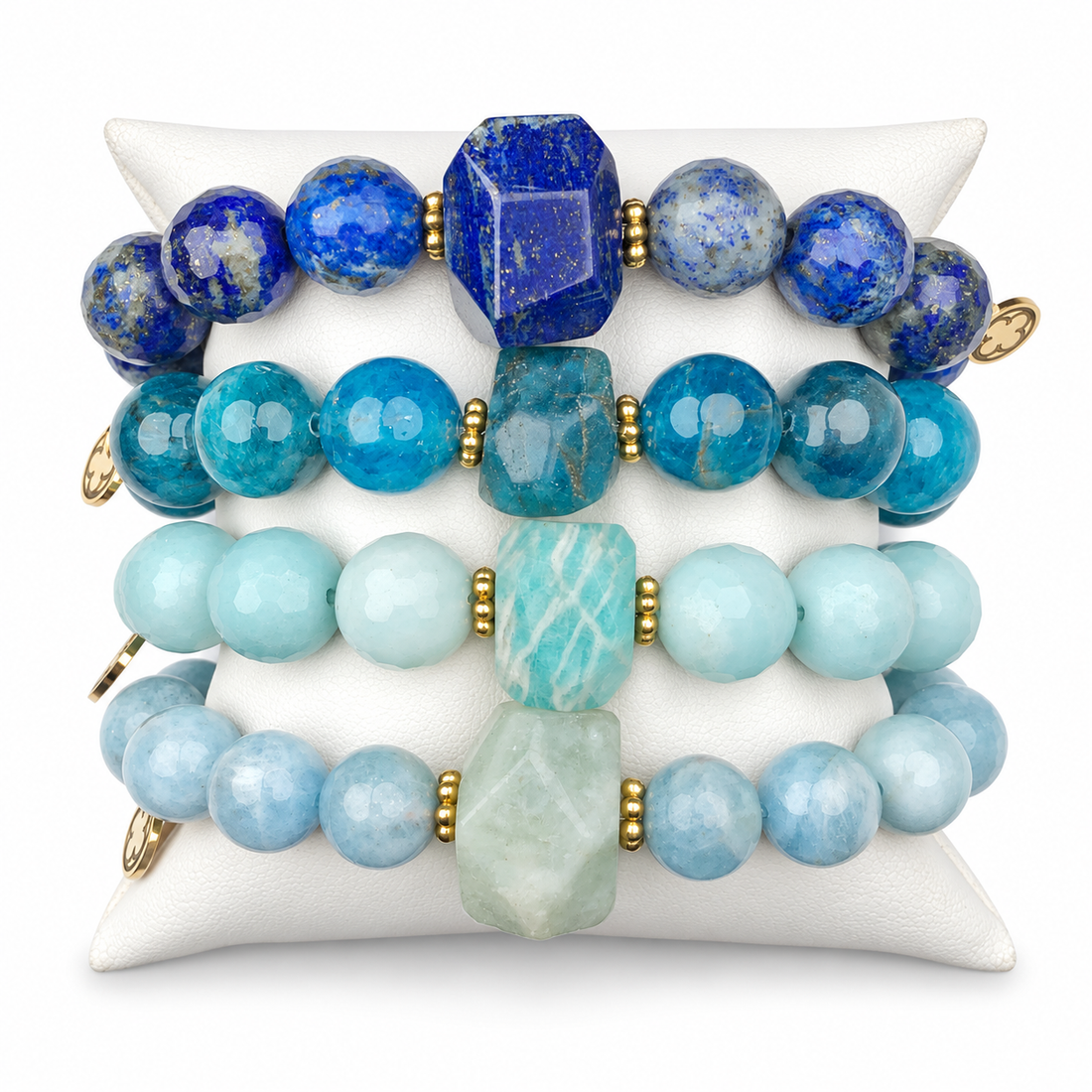 Blue Waves Rock Candy Armparty on white studio background