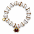 Snow Zebra Agate with Red Gem Pendant