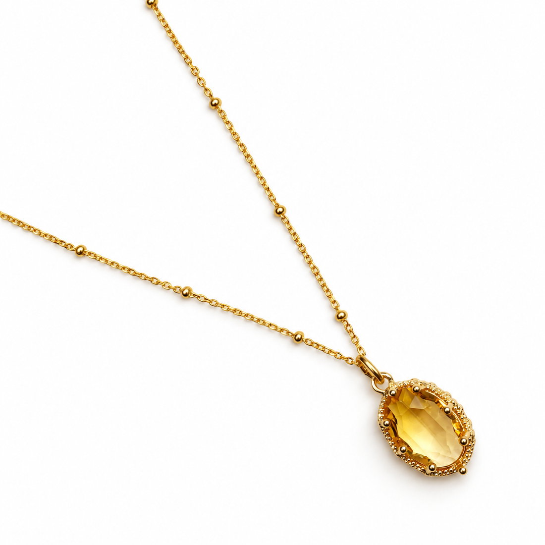 Golden Hidden Gem Necklace studio photo