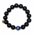 Matte Black Onyx With Lapis Accent on white studio background