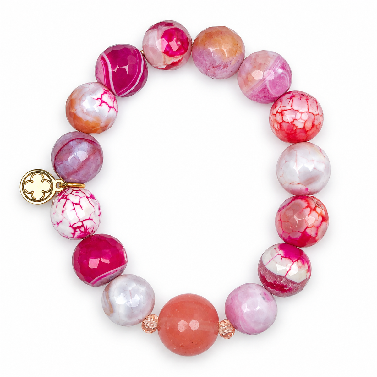 Rose Cotton with Peach Bubblegum Spacer