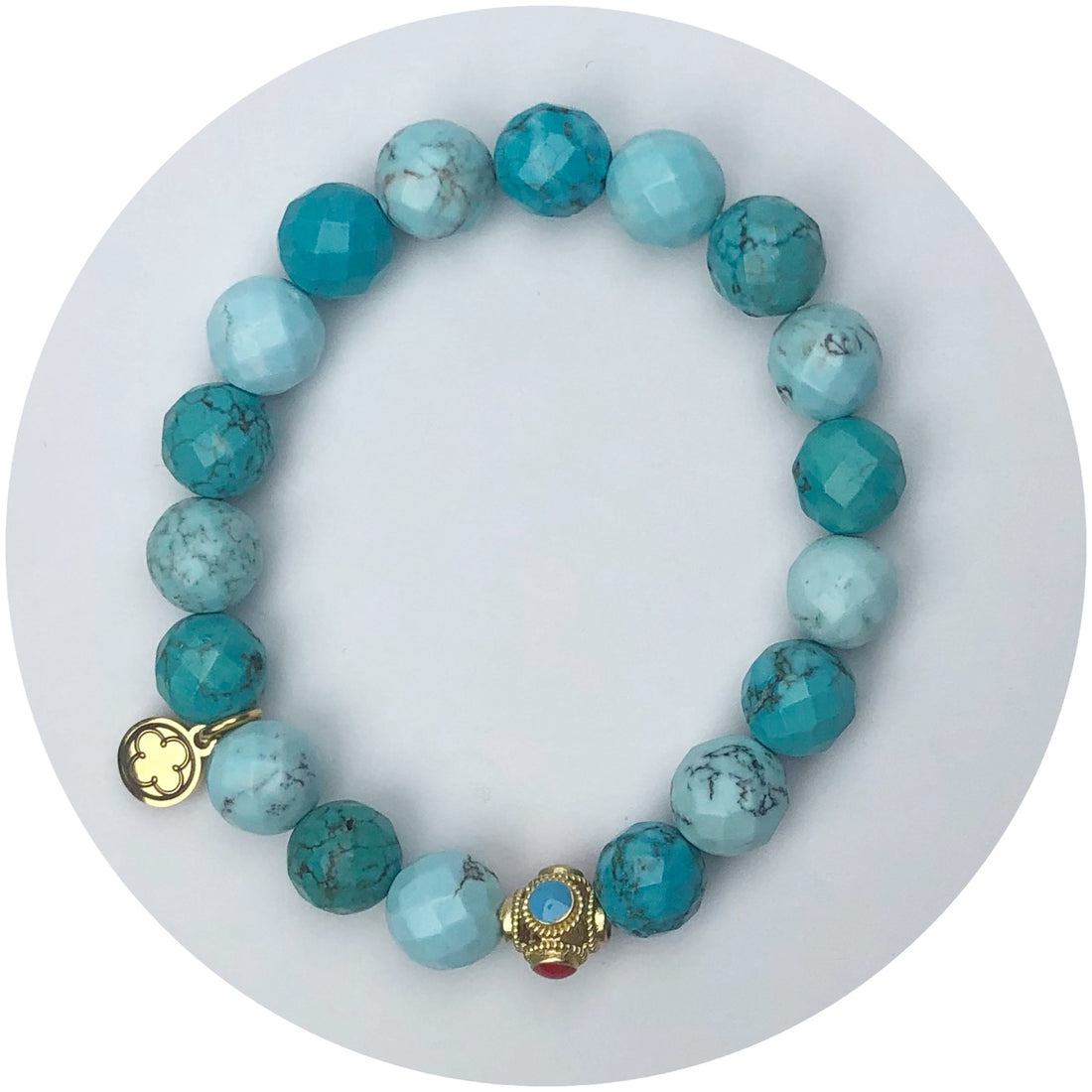 Mixed Reef Jasper with Red/Turquoise Filigree Accent