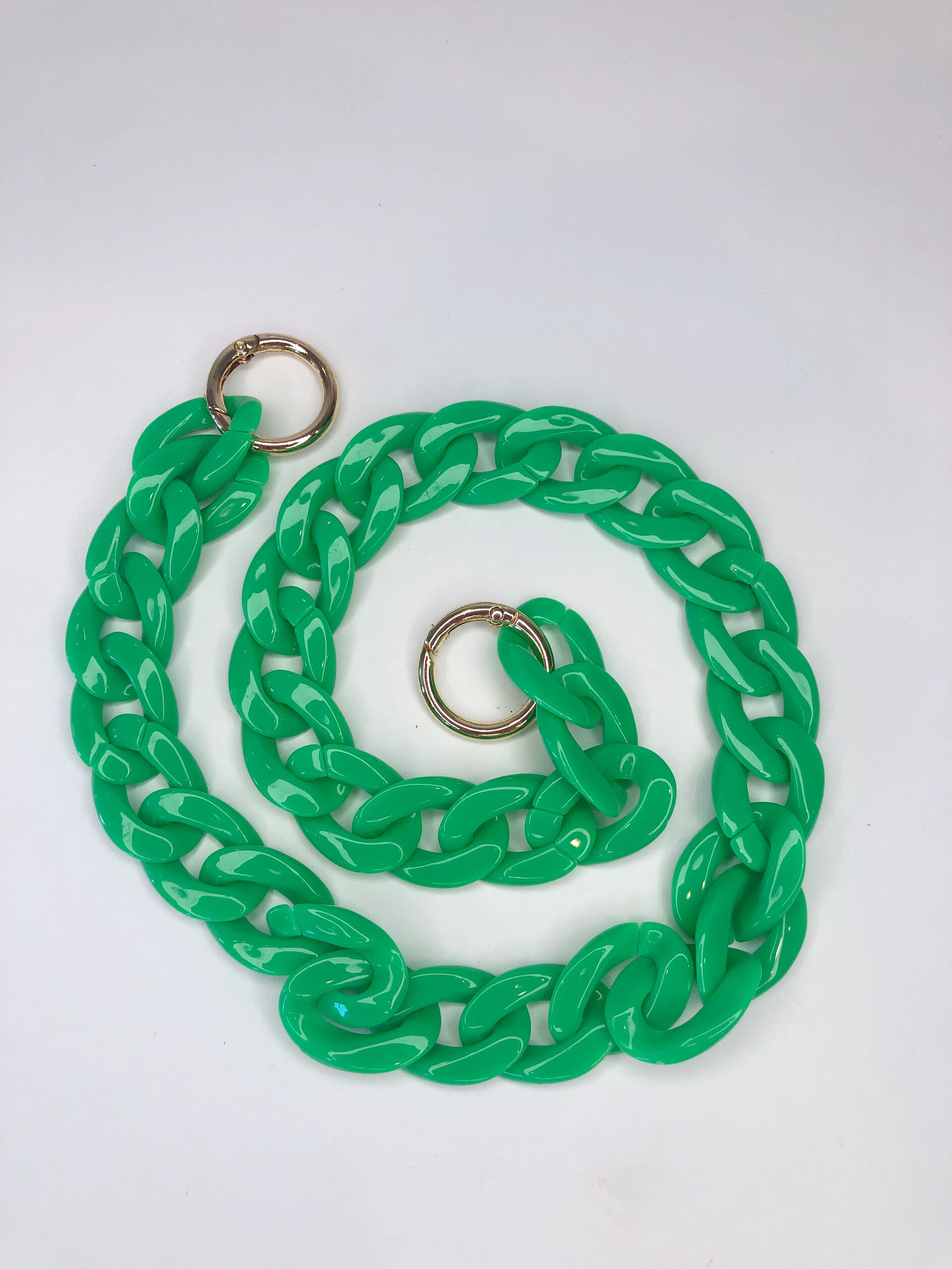 Bright Green Curb Chain Bag Strap