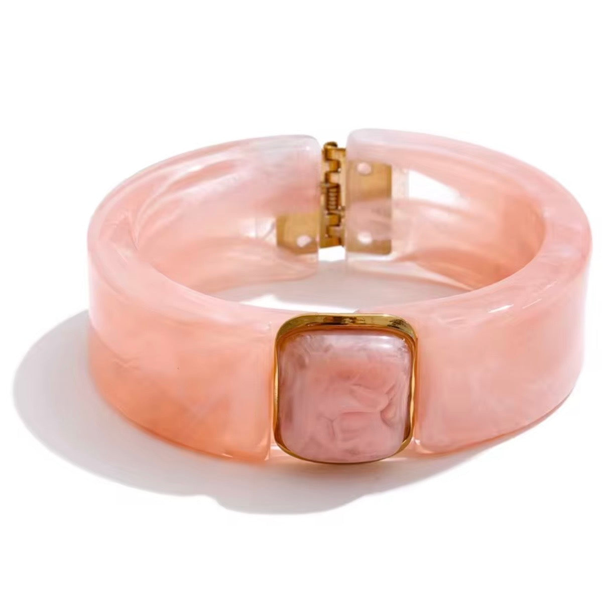 Valentina Amazonite Acrylic Hinged Bangle