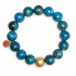 Blue Apatite with Hammered Gold Accent on white studio background