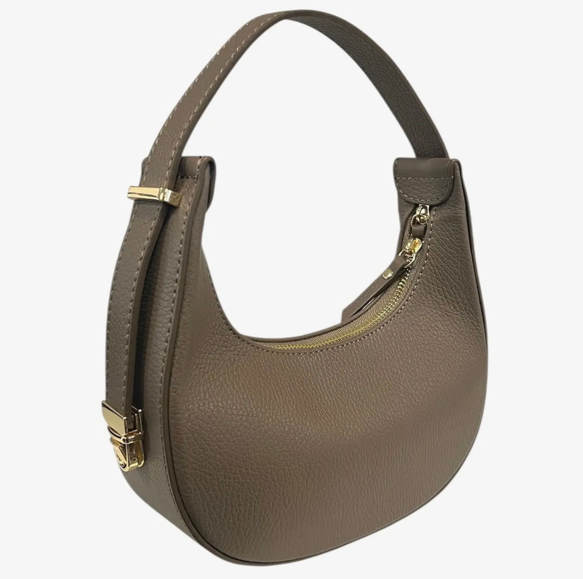 Mezza Luna Black Leather Handbag