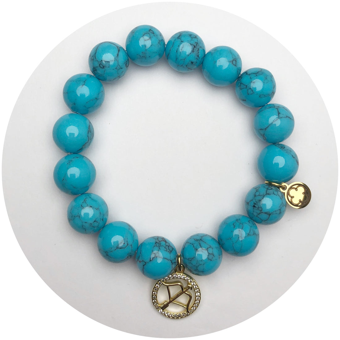 Blue Howlite with Sagittarius Zodiac Pendant