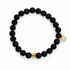 Mens Matte Black Onyx with Evil Eye Accent on white studio background