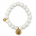 White Jade with Mother of Pearl Sacred Heart on white studio background