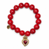 Red Howlite with Sacred Heart Pendant on white studio background