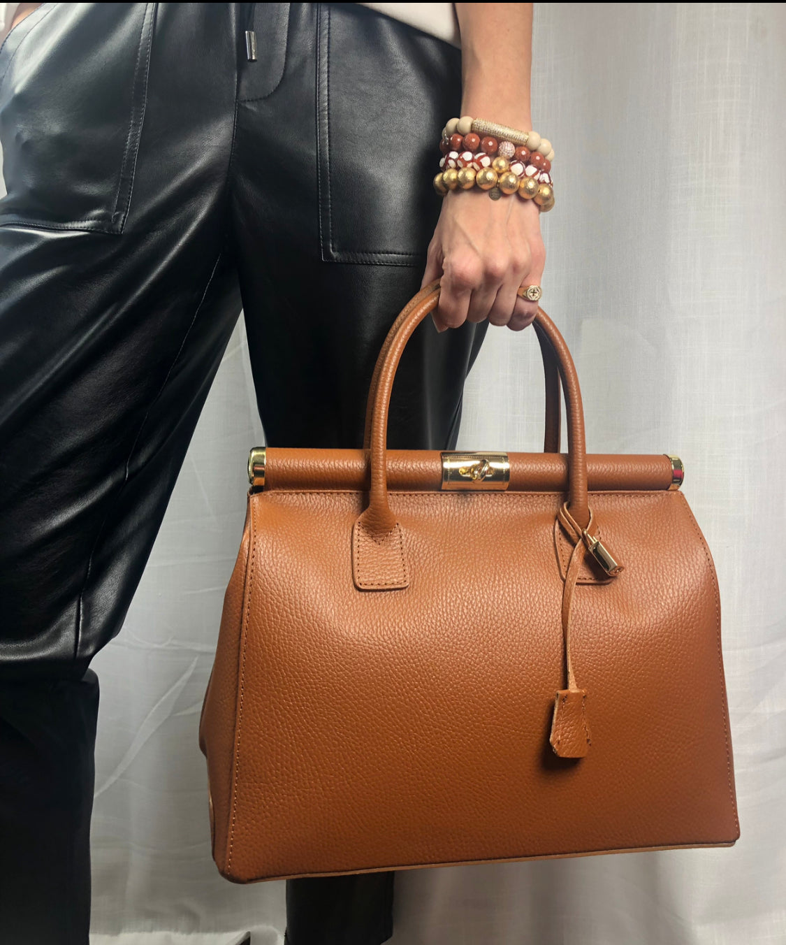 Caterina Natural Leather Leather Handbag