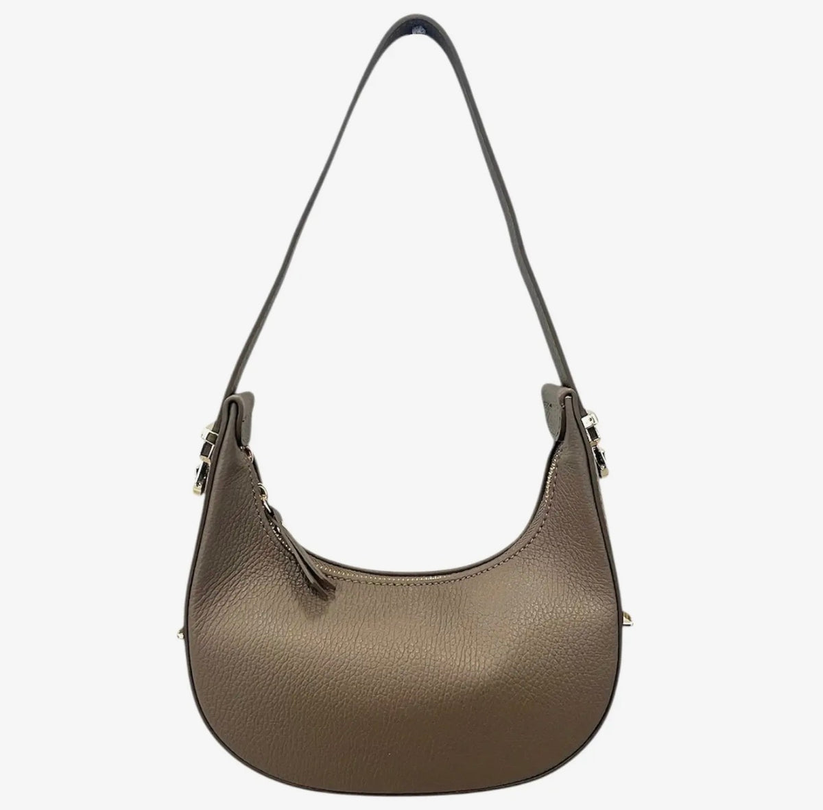 Mezza Luna Black Leather Handbag