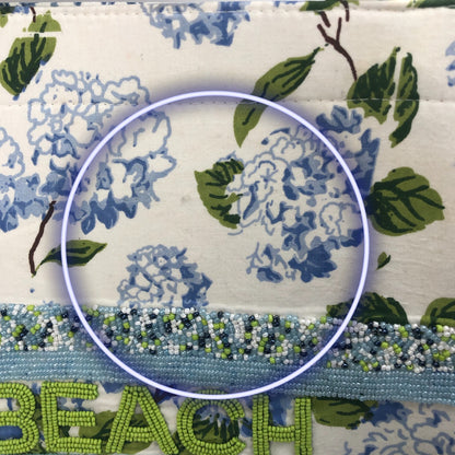 Bianca Blue Hydrangea Beaded &quot;Beach&quot; Bag