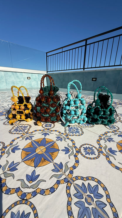 Gemma Amber Acrylic Beaded Tote