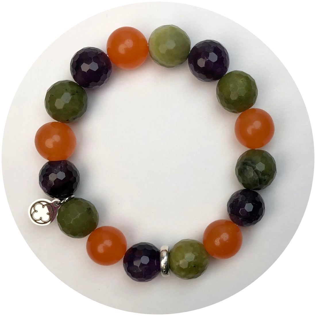 October Twilight Agate with Silver Spacer